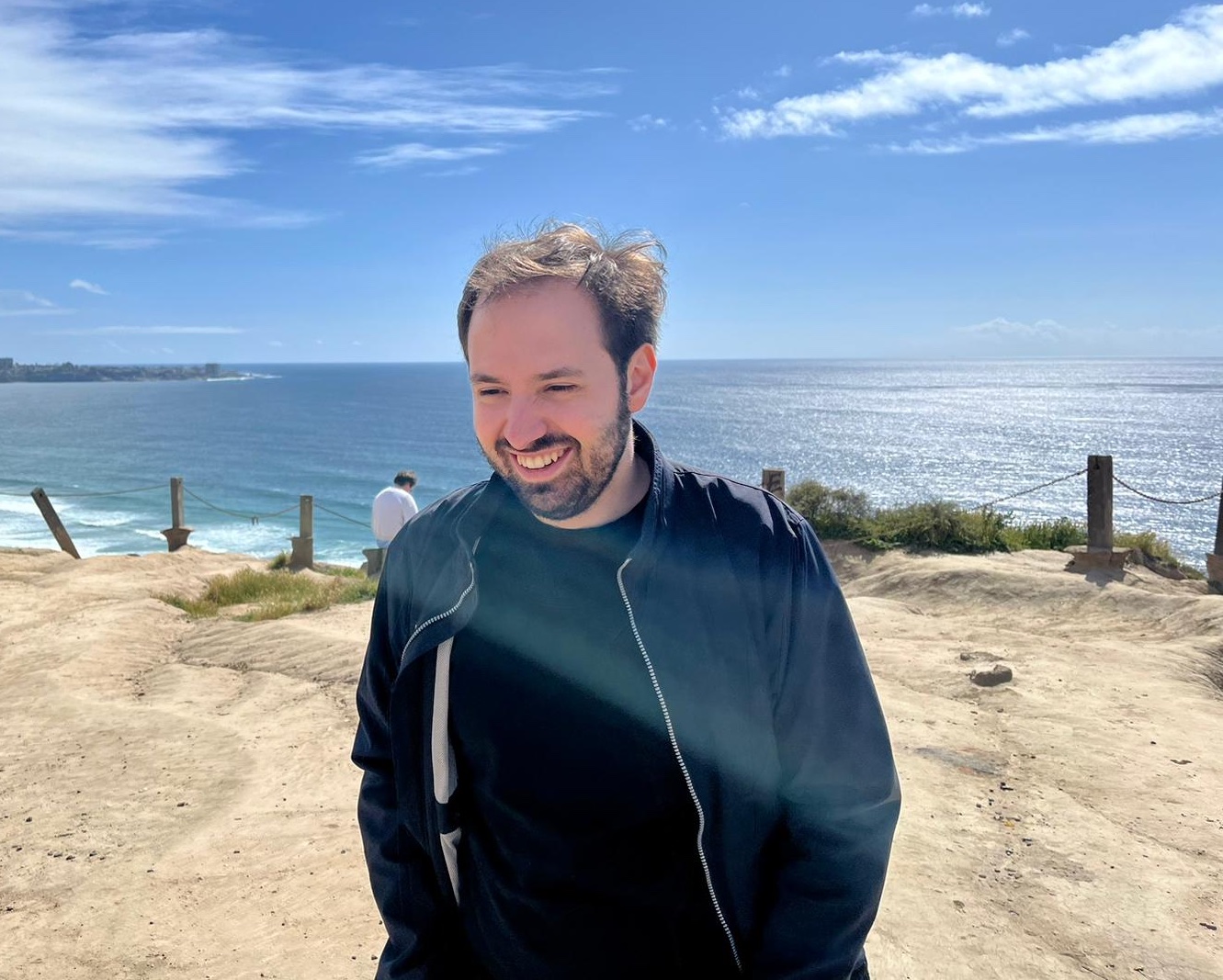 Lorenzo Sarnataro by the ocean